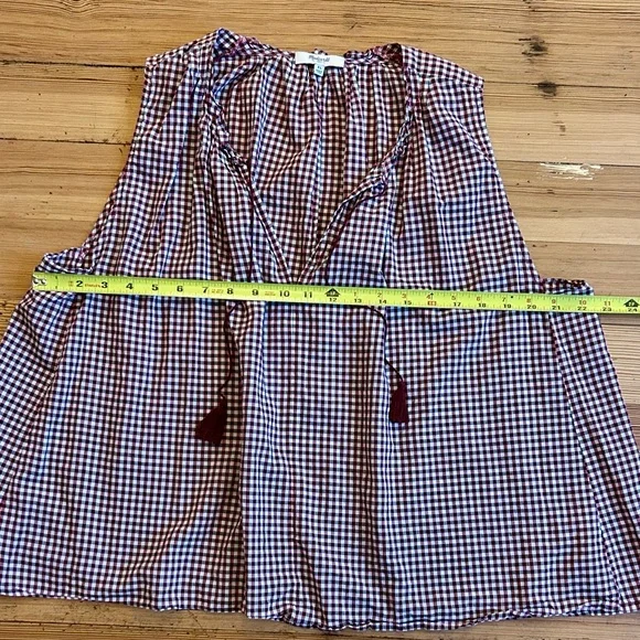 Madewell Bellshift Red White Gingham Check Sleeveless Top. Size XL. - Picture 7 of 14